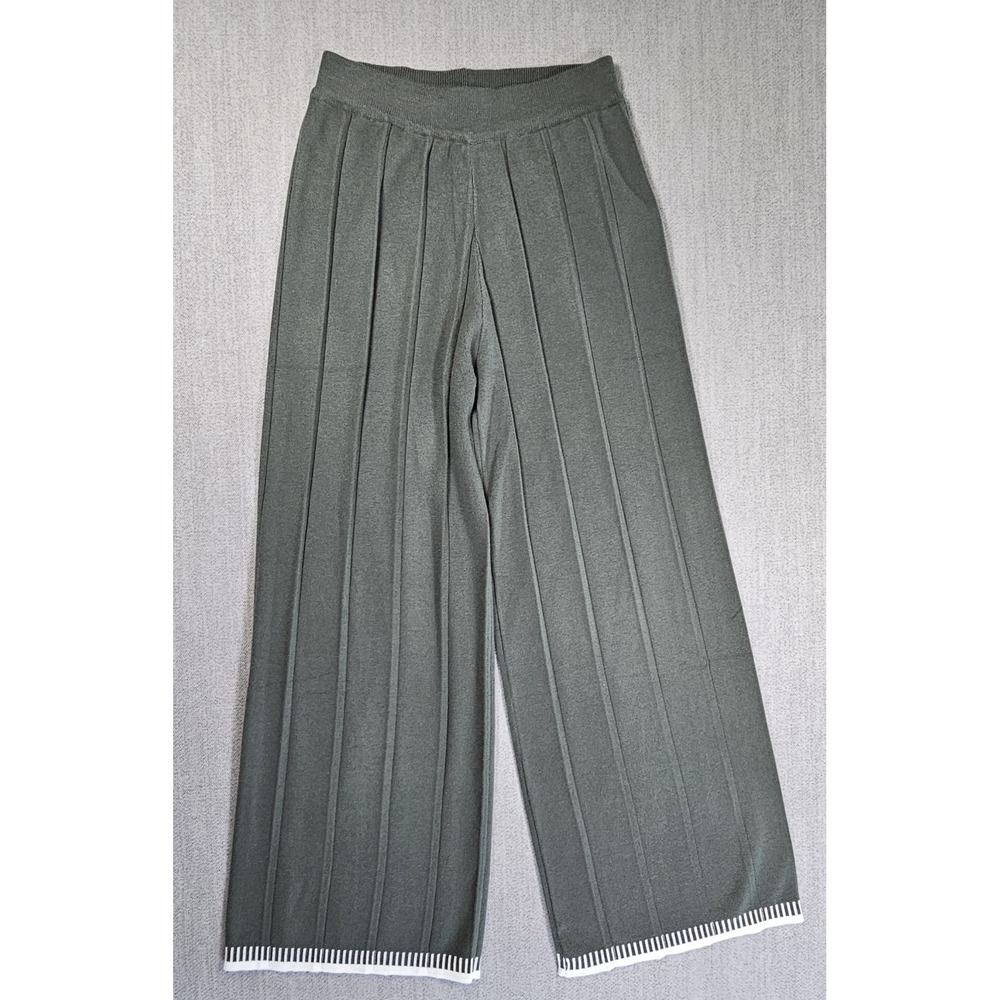Ekouaer Women's Pajama Pants Green‎ Ivory Details Sz Medium NWOT